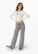 JEANS NAOS PALAZZO CARGO GREY EFESIS