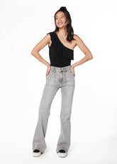 JEANS SEBI GREY FLARE BOLSILLO PARCHE