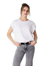 POLERA MERCIER OVERSIZE TACHAS Y ABERTURA ESPALDA BLANCO EFESIS