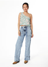 JEANS ROZZI WIDE CORTES Y TRABAS AZUL EFESIS