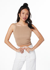 POLERA NAOKI CROP PABILOS CRUZADOS BEIGE