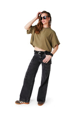 JEANS LYNA WIDE CARGO MULTIBOLSILLOS NEGRO EFESIS