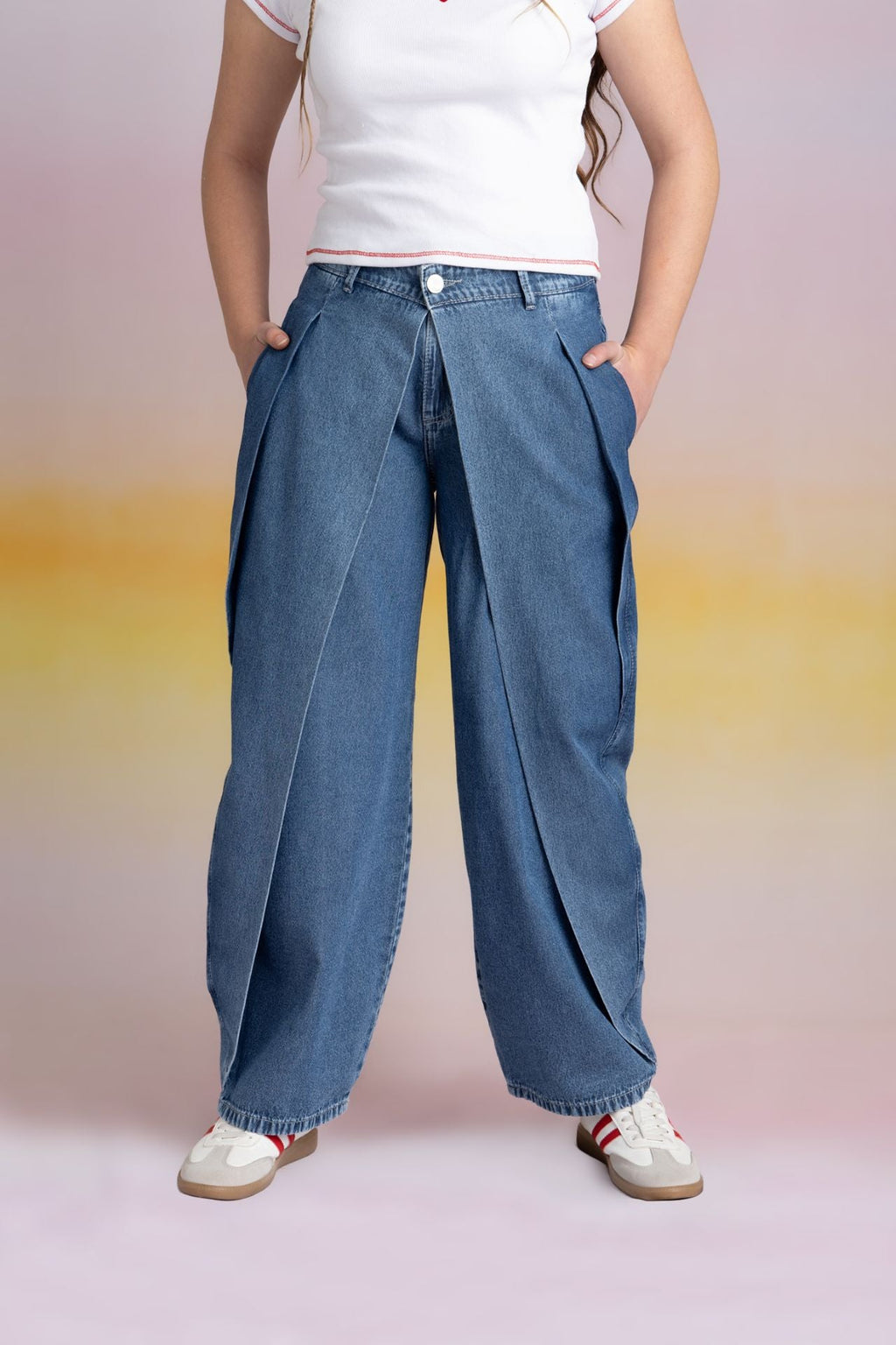 Jeans Malé Balloon Cruce Delantero Azul Cacao