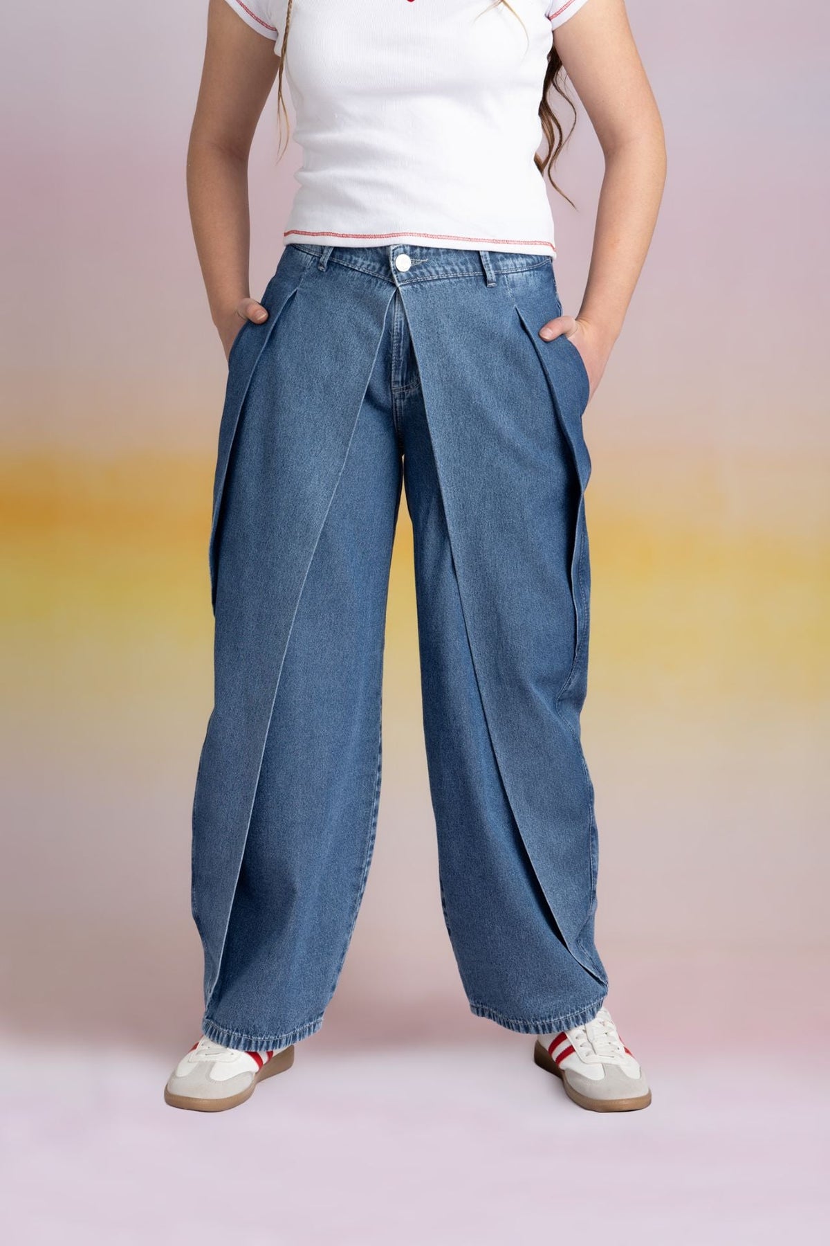 Jeans Malé Balloon Cruce Delantero Azul Cacao