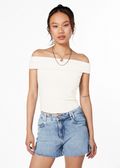 Polera Royce Regular Escote Bardot c/Recogido Crudo Efesis