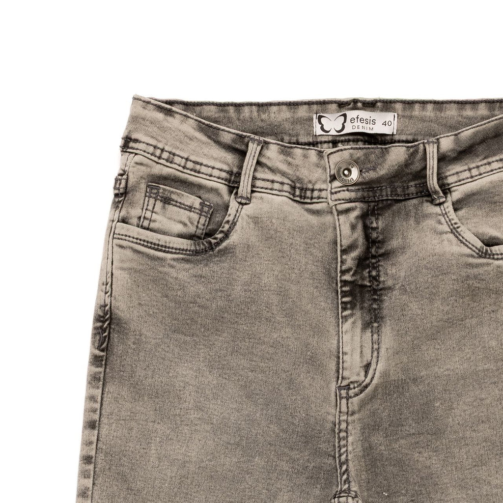 Jeans Feel Flare Bolsillo c/Tapeta Gris Efesis