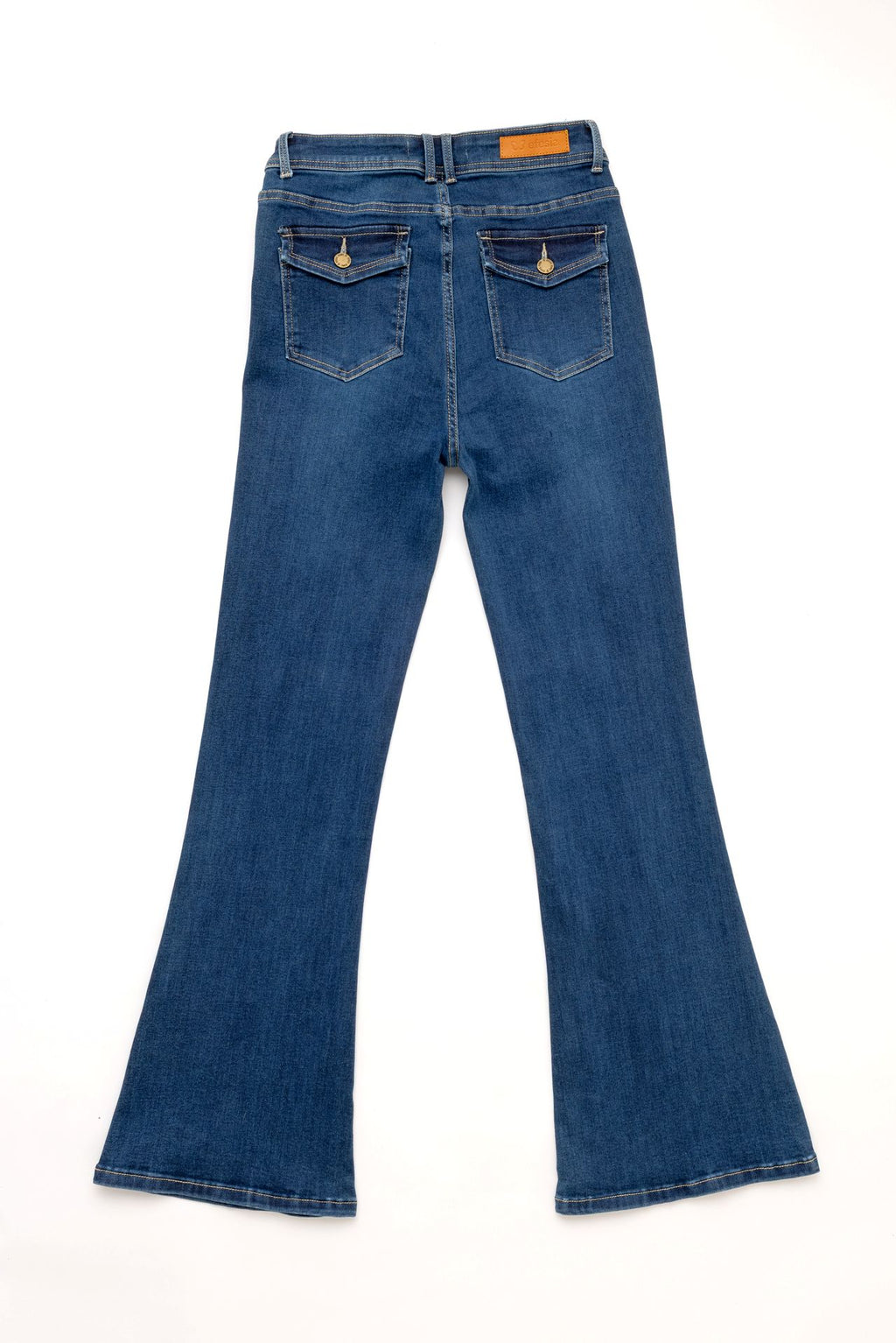 Jeans Feel Flare Bolsillo C/ Tapetas Azul Efesis