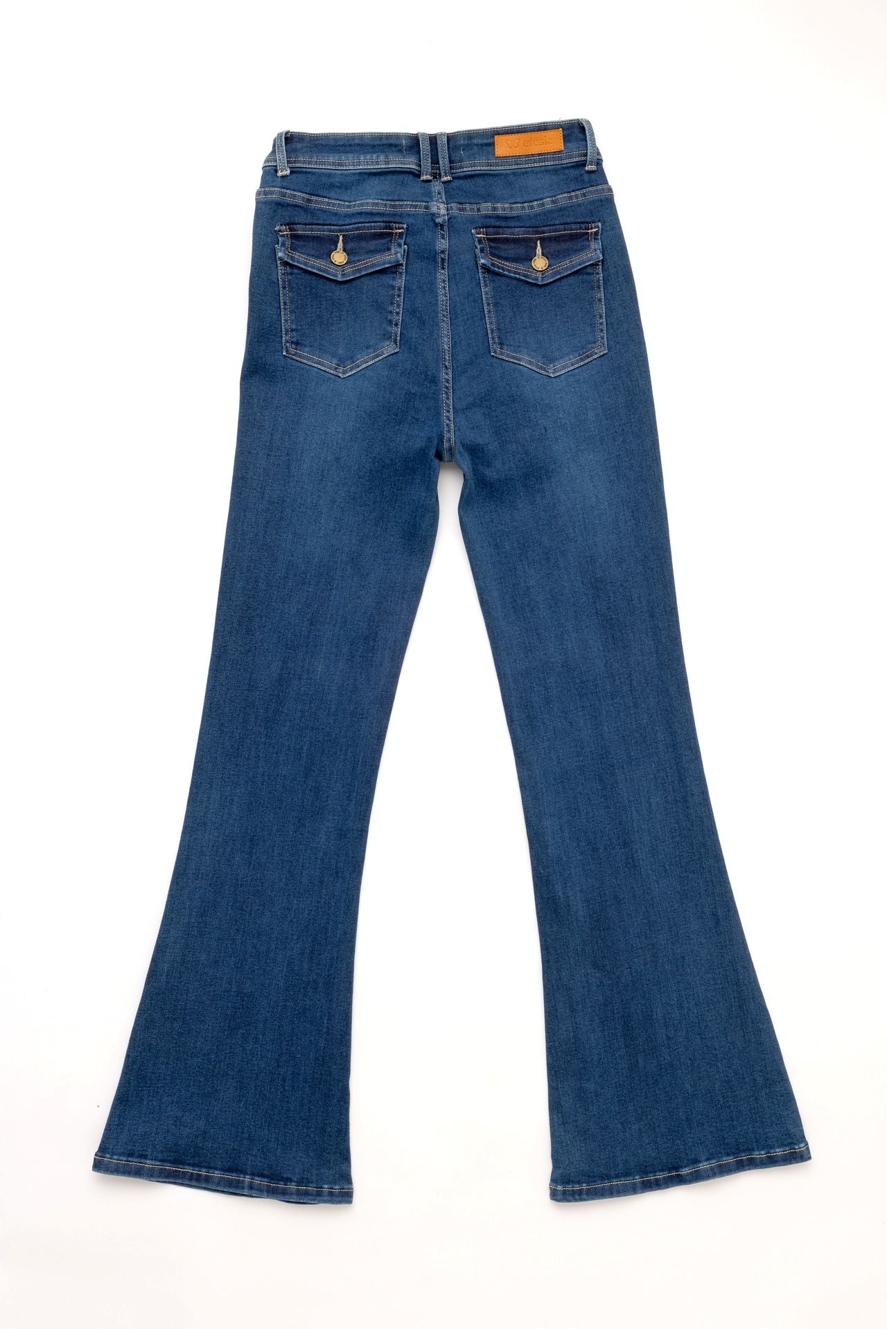 Jeans Feel Flare Bolsillo C/ Tapetas Azul Efesis