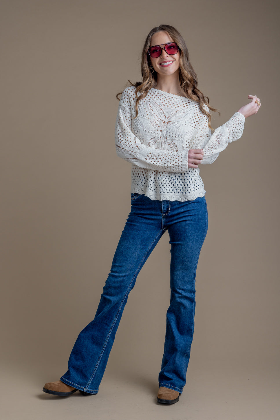 Jeans Feel Flare Bolsillo C/ Tapetas Azul Efesis