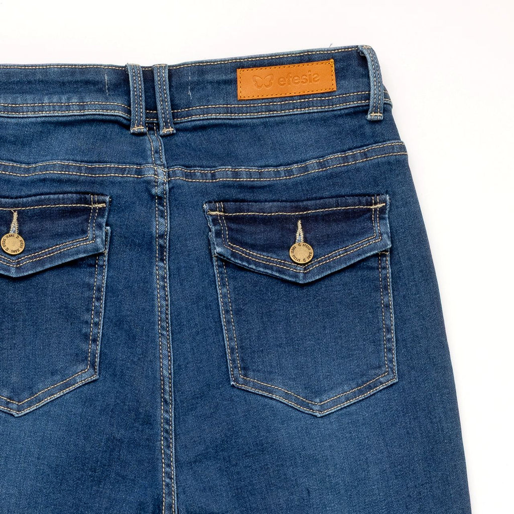 Jeans Feel Flare Bolsillo C/ Tapetas Azul Efesis
