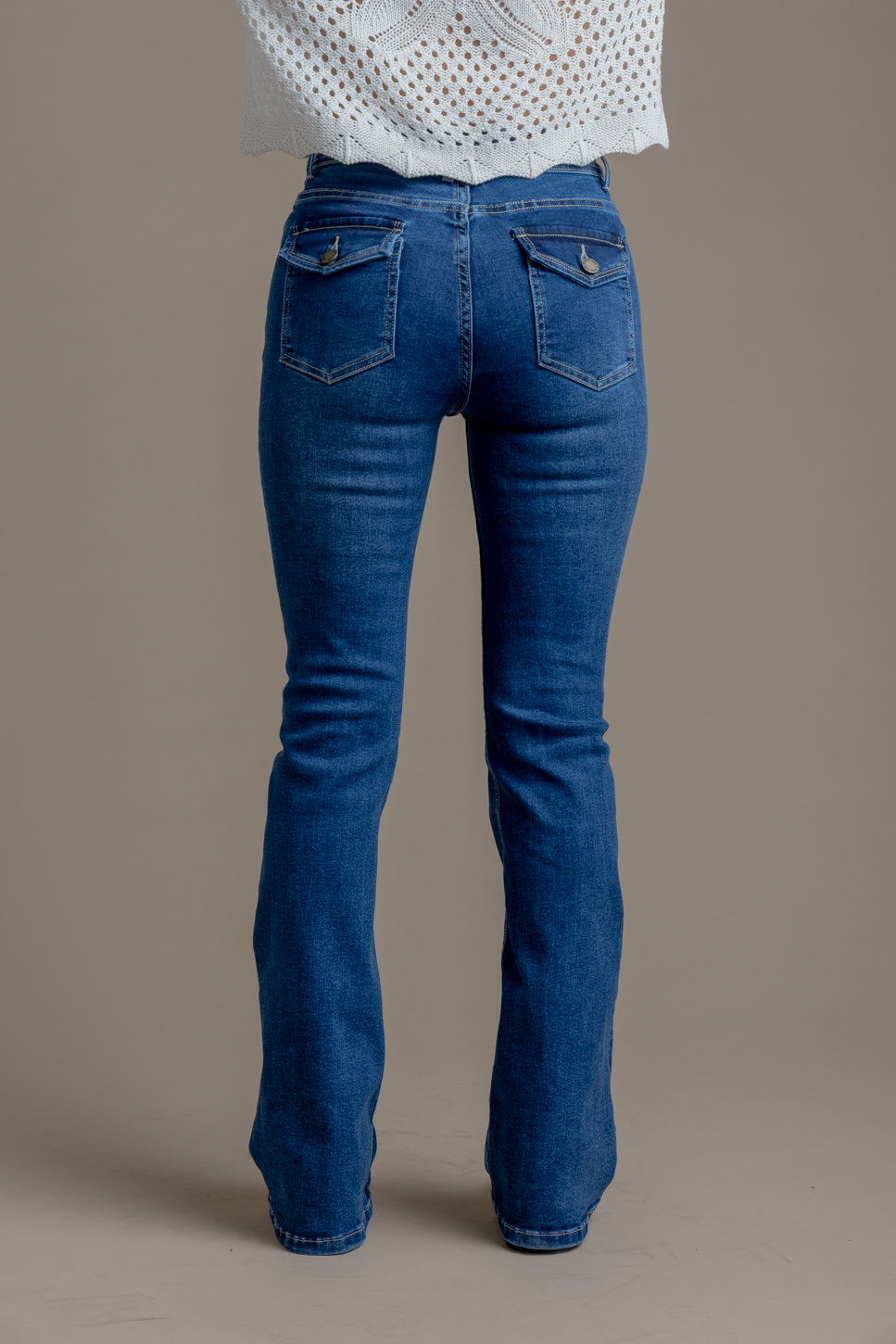 Jeans Feel Flare Bolsillo C/ Tapetas Azul Efesis