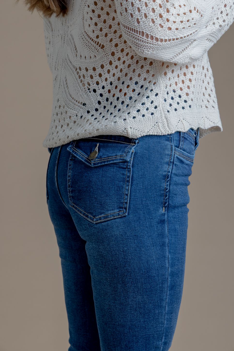 Jeans Feel Flare Bolsillo C/ Tapetas Azul Efesis