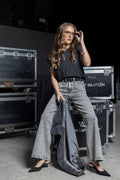 Jeans Zoe Palazzo Bolsillo Parche Gris Efesis