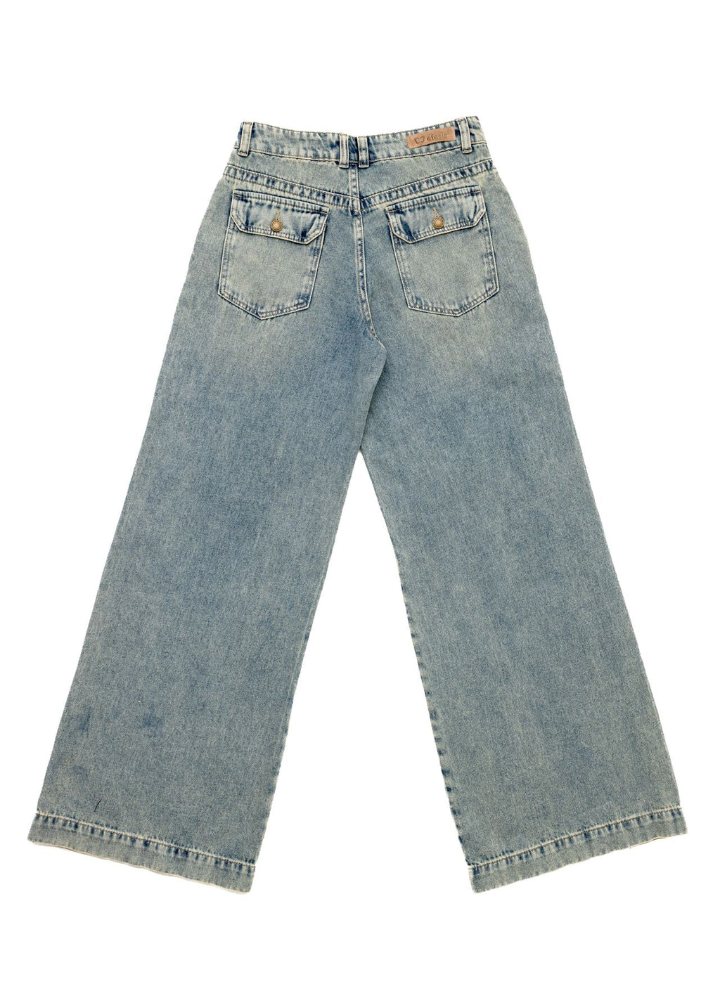 Jeans Deka Palazzo Bolsillo c/Tapetas Sobreteñido Azul Efesis