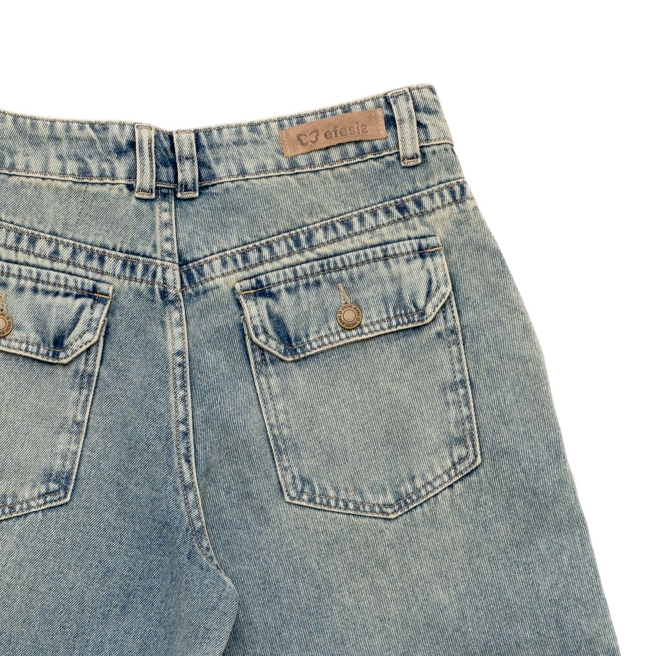 Jeans Deka Palazzo Bolsillo c/Tapetas Sobreteñido Azul Efesis