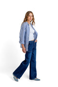 Jeans Zoe Palazzo Bolsillo Parche Azul Efesis