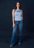 Jeans Santino Flare Trabas Decorativas Azul Efesis