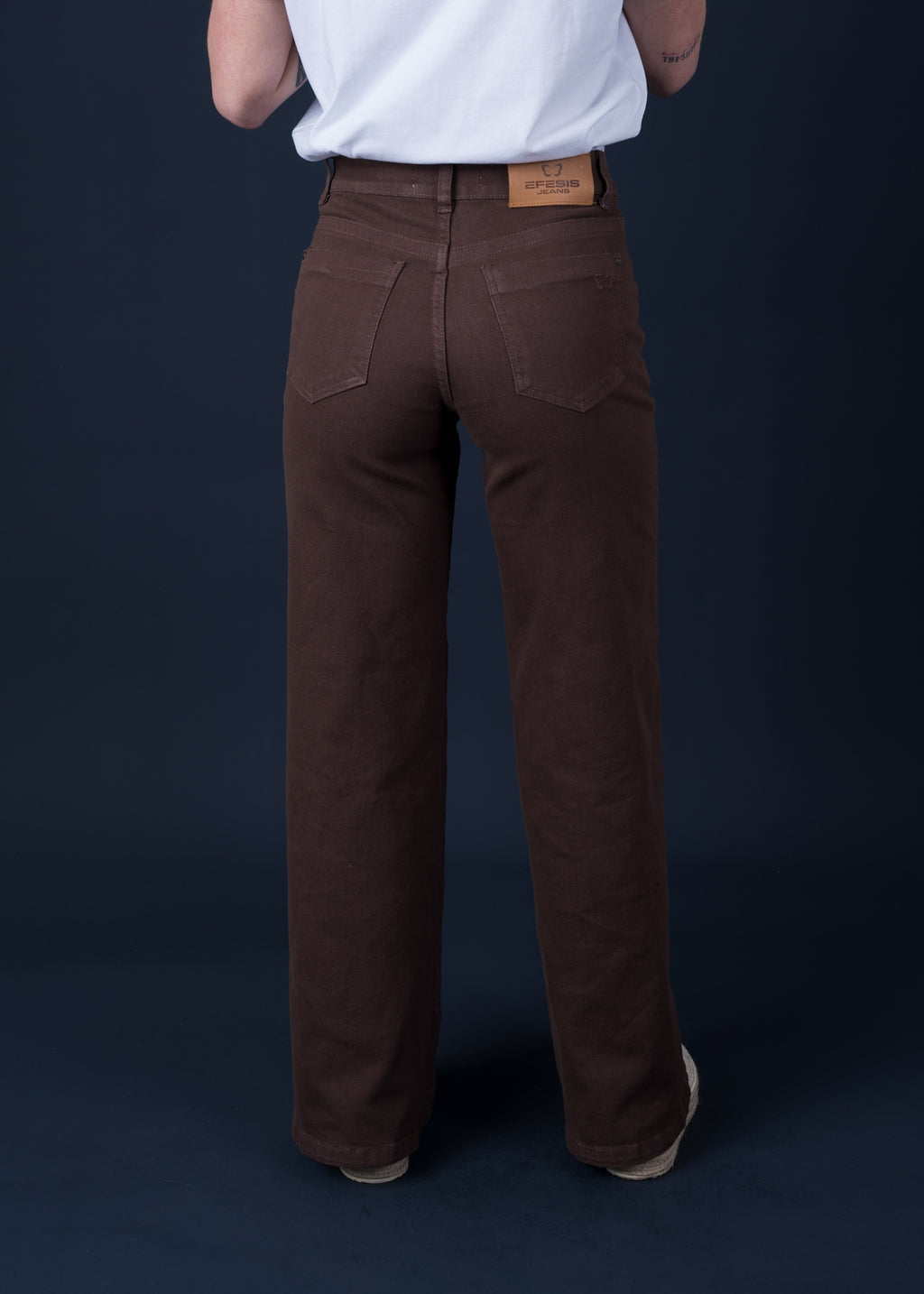 Pantalón Piragi Palazzo Bolsillo Incrustado Chocolate Efesis