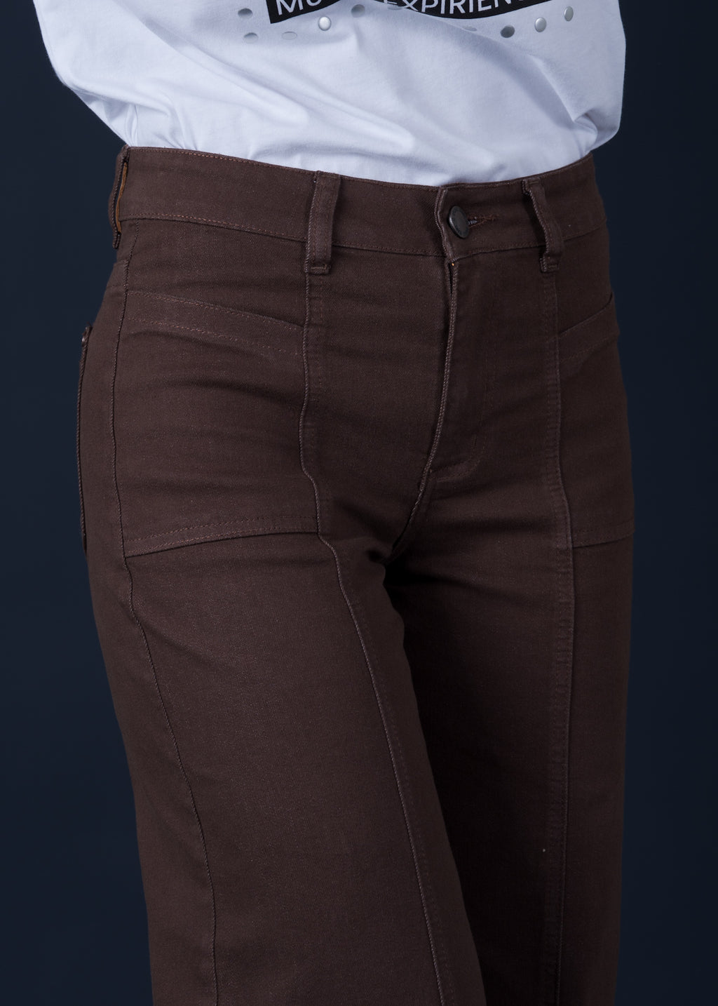 Pantalón Piragi Palazzo Bolsillo Incrustado Chocolate Efesis