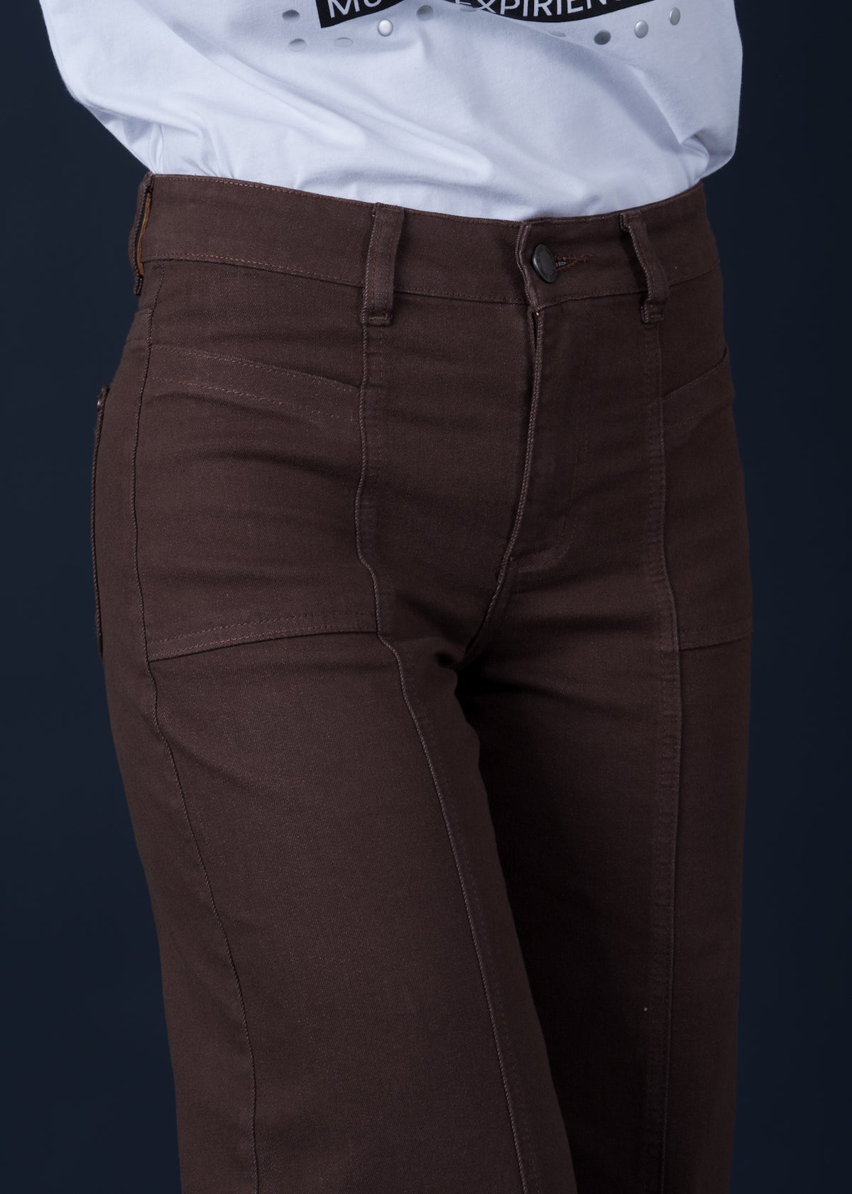 Pantalón Piragi Palazzo Bolsillo Incrustado Chocolate Efesis