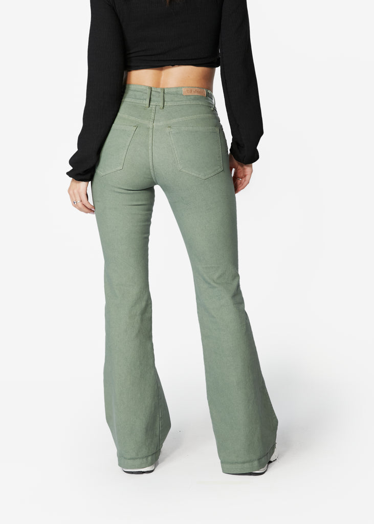 PANTALON MACEIO FLARE PRETINA ANCHA C/ LAZO