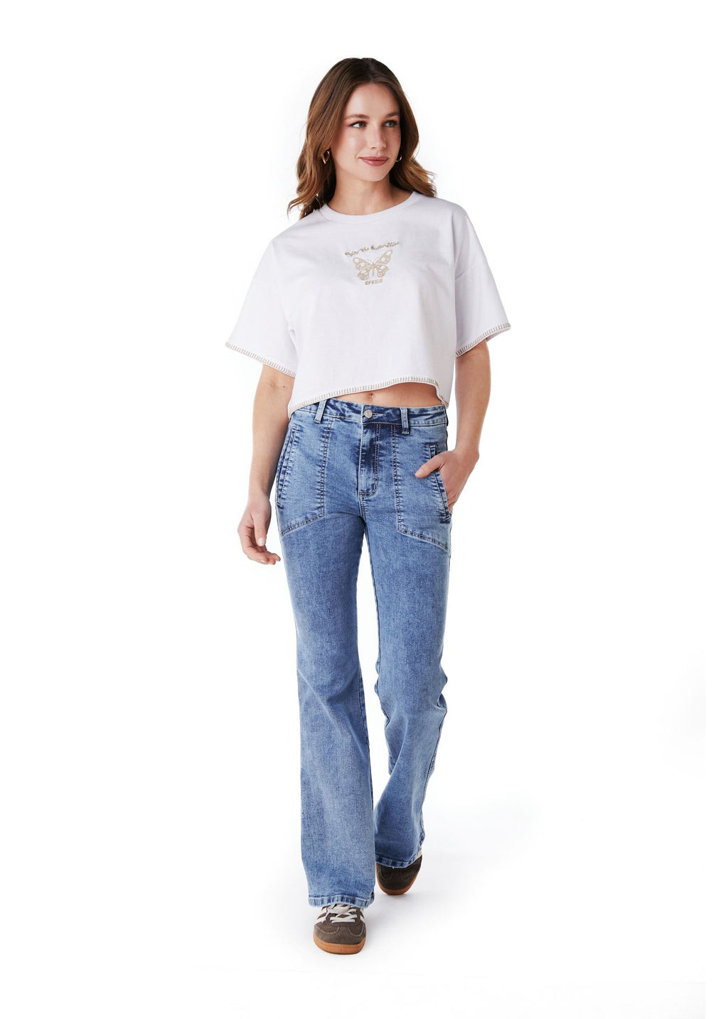 Jeans Claus Flare Bolsillo Vivo Interior Azul Efesis