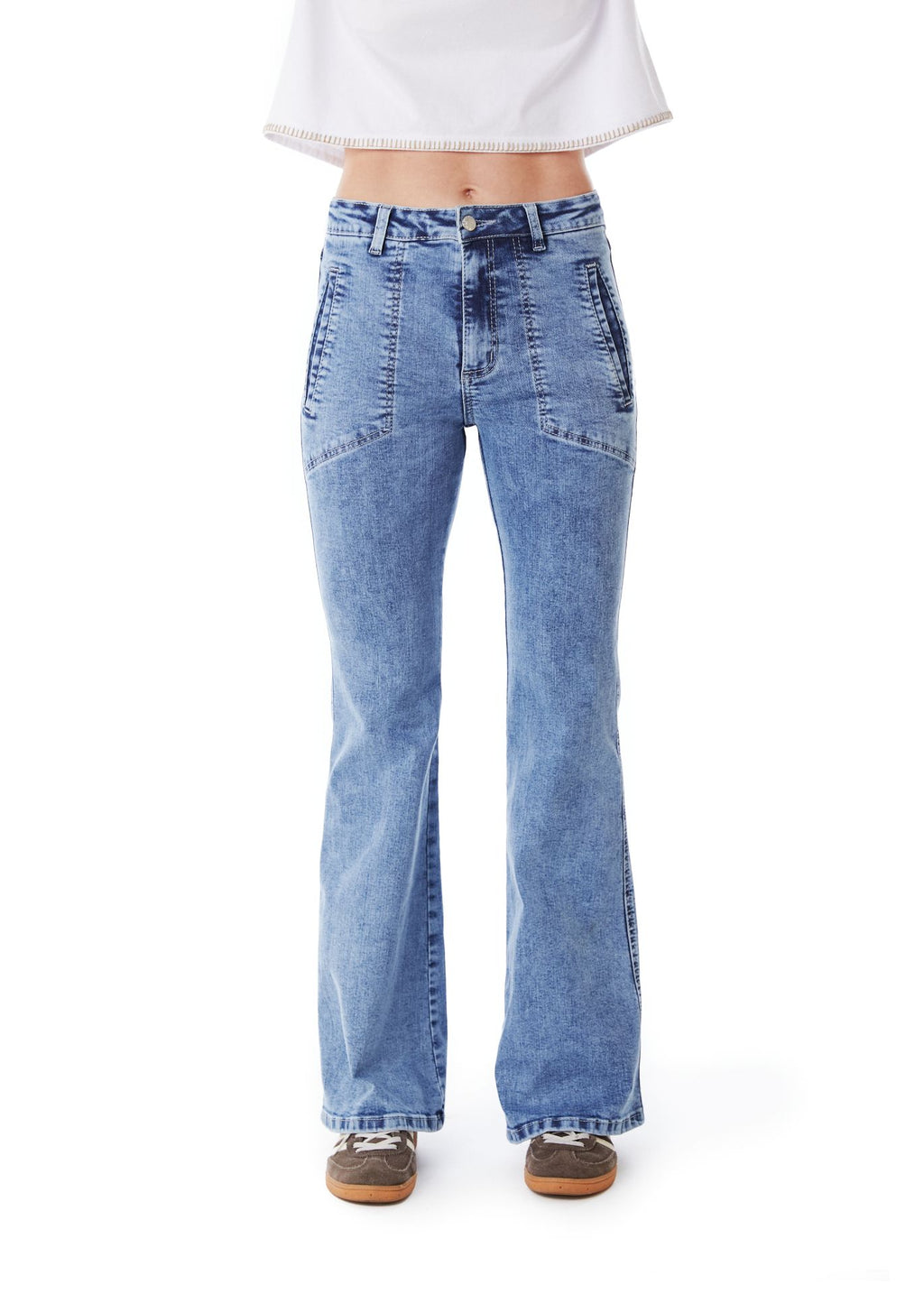 Jeans Claus Flare Bolsillo Vivo Interior Azul Efesis