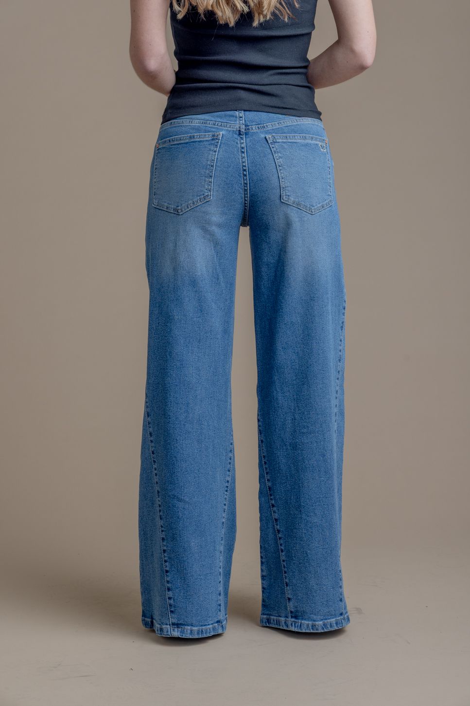 Jeans Corcega Palazzo Piezas Traspaso Azul Efesis