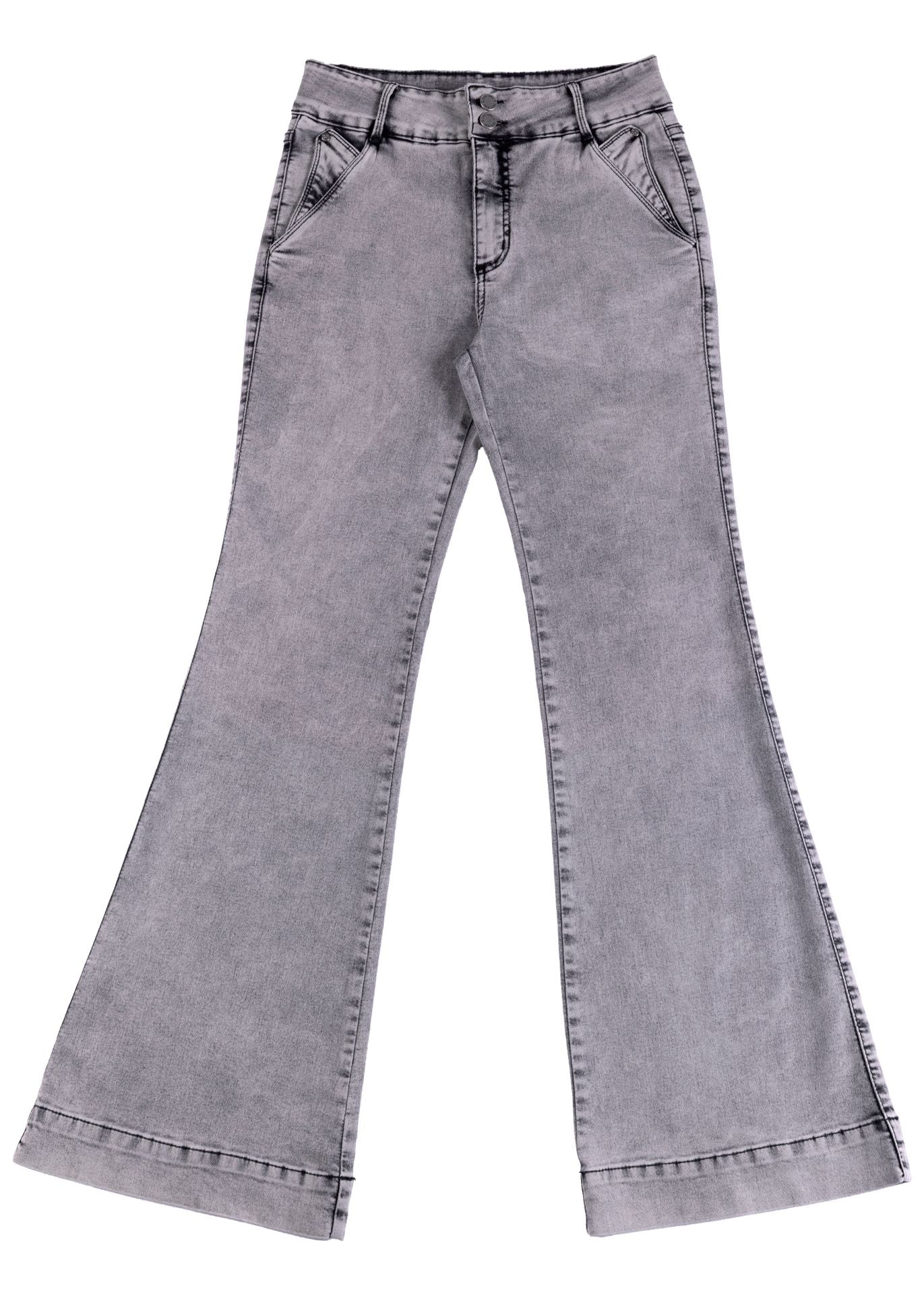 Jeans Orion Flare Tapetas Bolsillo Gris Efesis