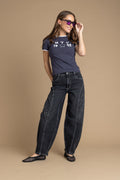 Jeans Rigel Balloon Alforja y Ojetillos Negro Efesis