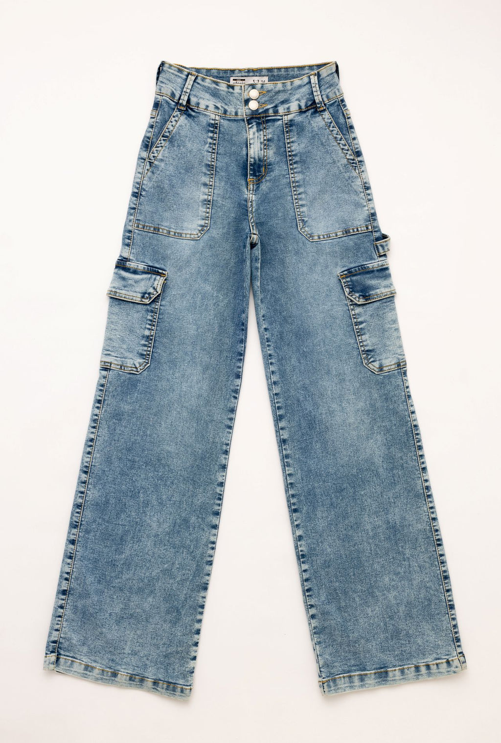 Jeans Naos Palazzo Cargo Azul Light Efesis