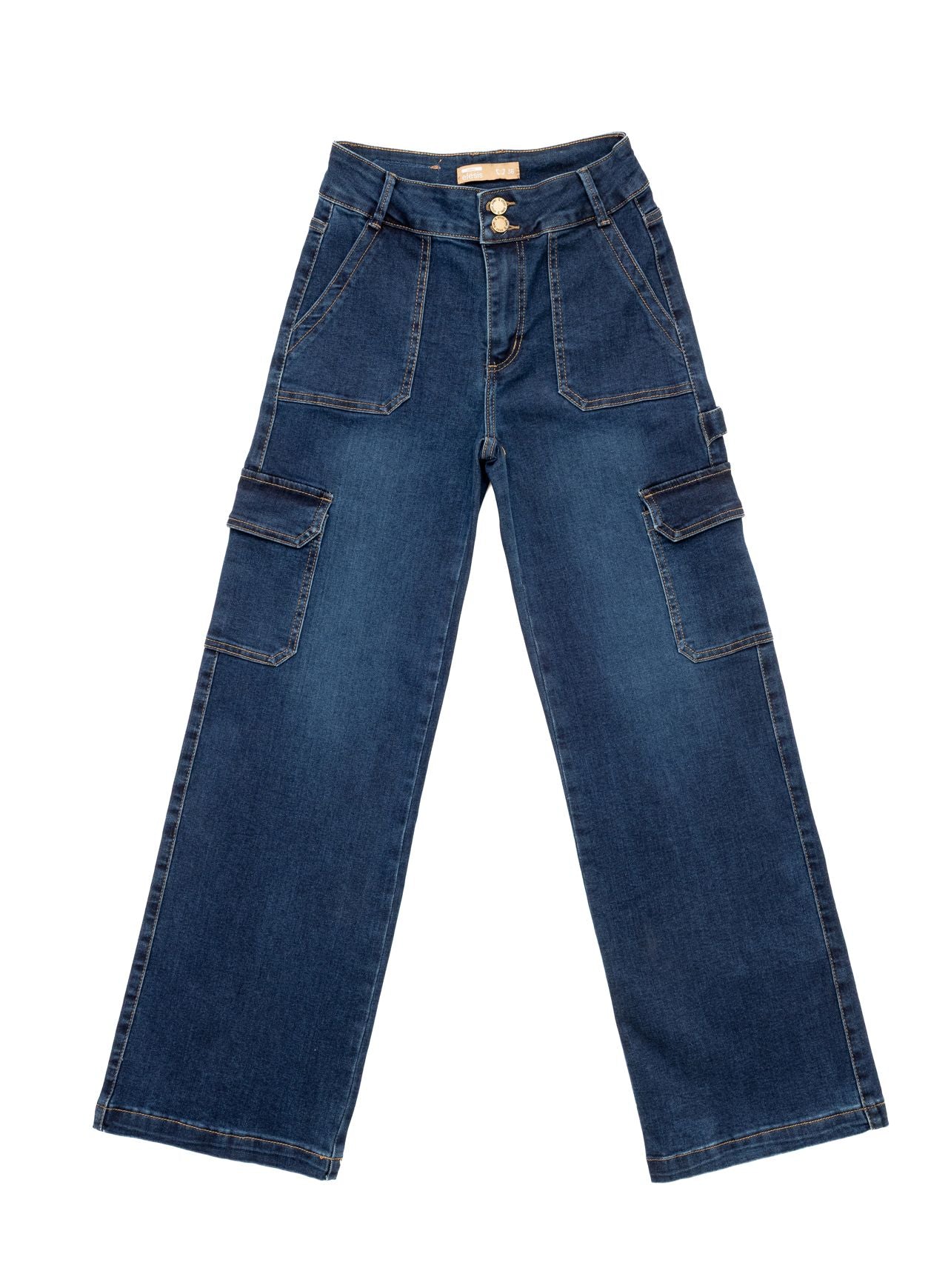 Jeans Naos Palazzo Cargo Azul Medio Efesis