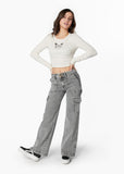 JEANS NAOS PALAZZO CARGO GREY