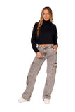 Jeans Citrino Wide Multibolsillos Gris Efesis