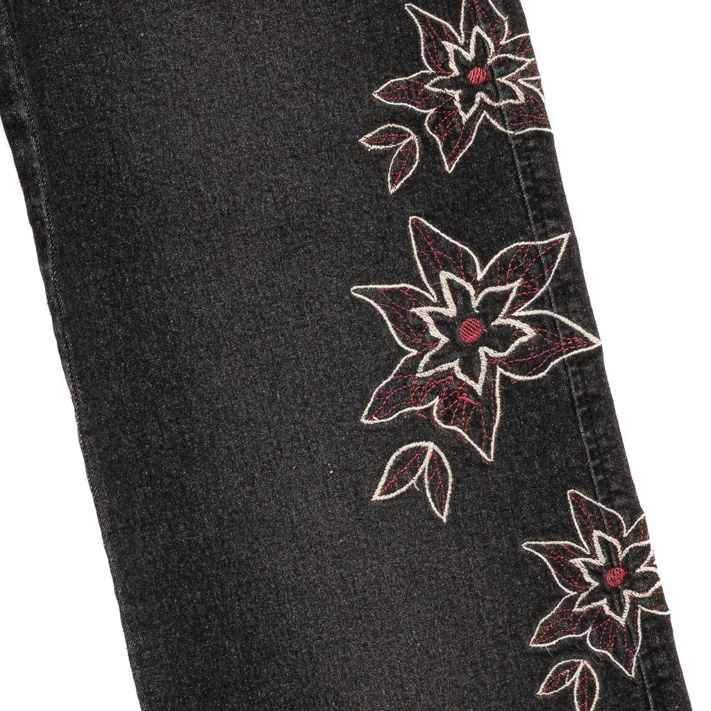 Jeans Aciano Black Wide Bordado Costado Negro Efesis