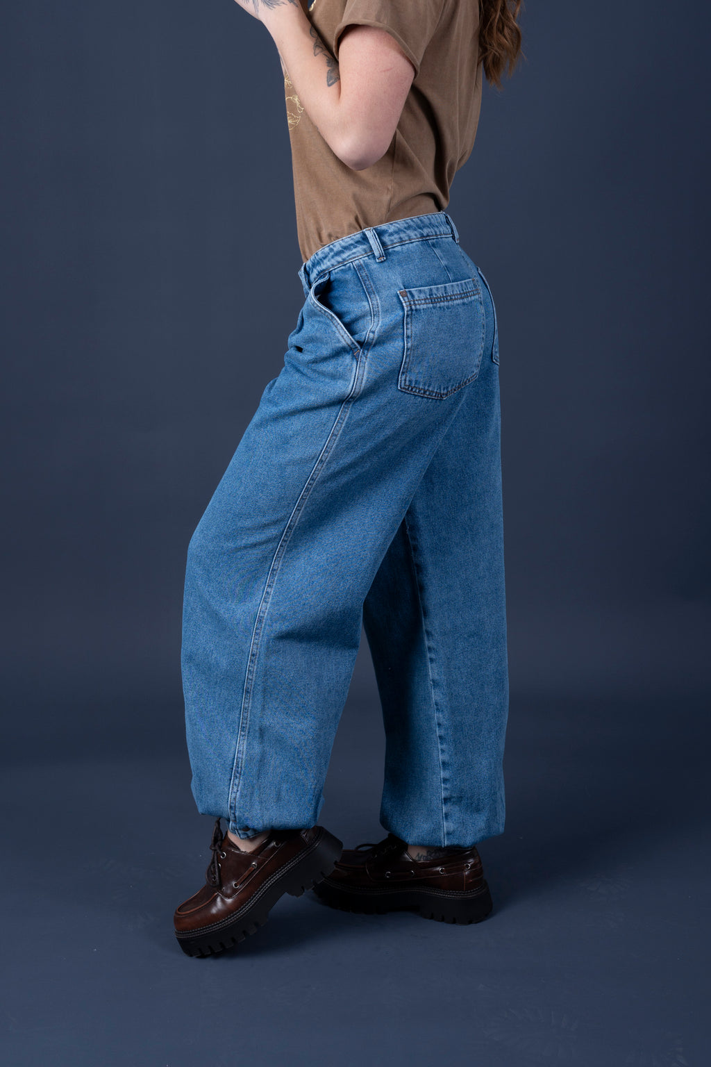 Jeans Abel Balloon Puños Azul Efesis