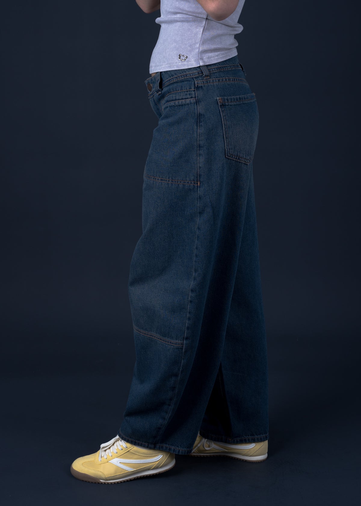 Jeans Mika Balloon Sobreteñido Azul Efesis