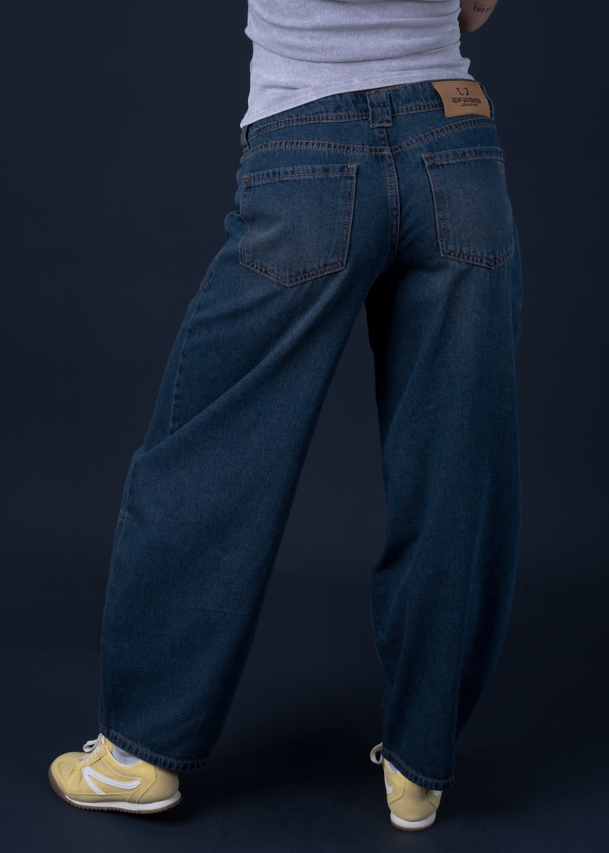 Jeans Mika Balloon Sobreteñido Azul Efesis