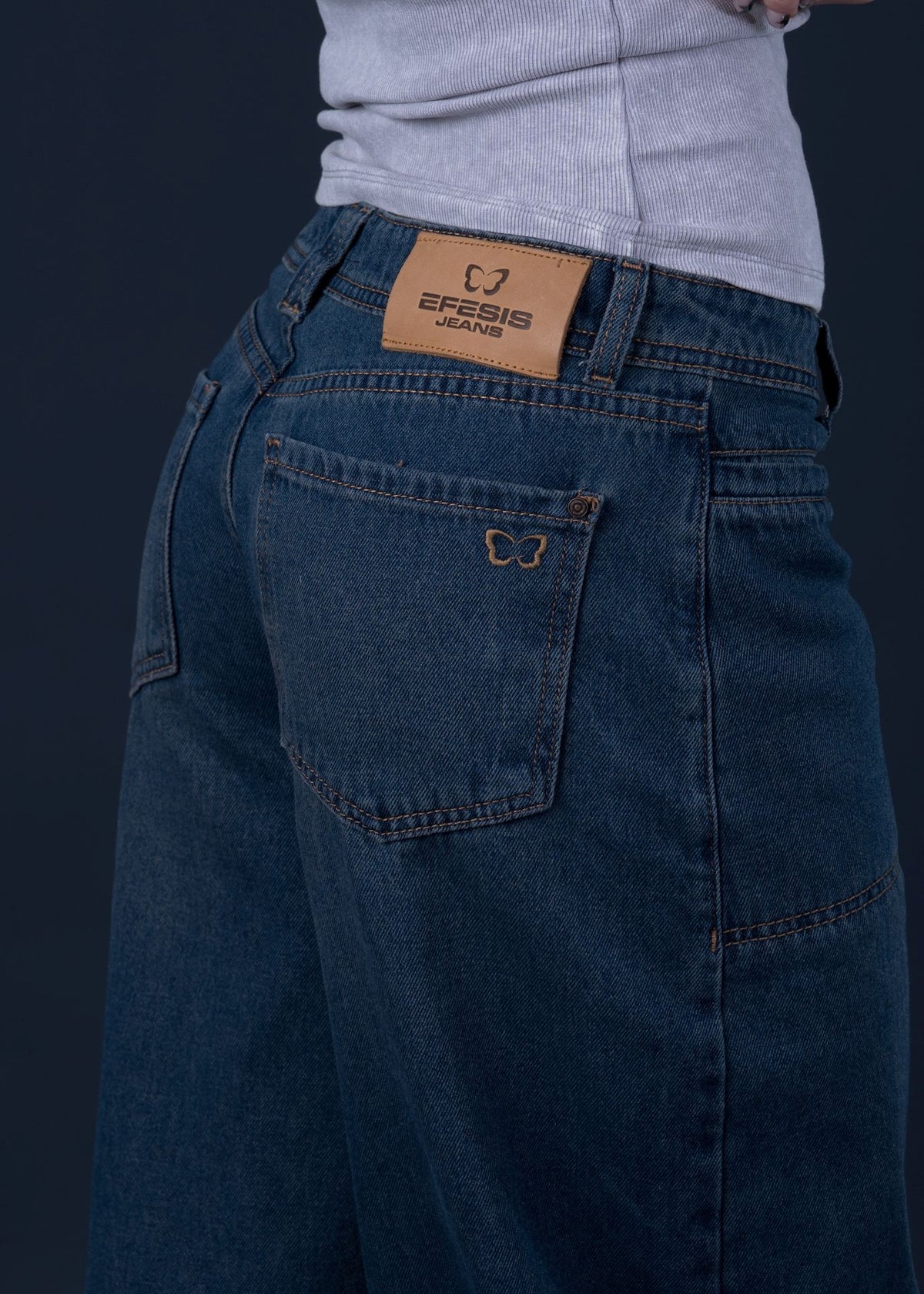 Jeans Mika Balloon Sobreteñido Azul Efesis