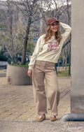 Pantalón Latte Balloon Hilo Contratono Beige Efesis
