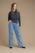Jeans Mariola Wide Roturas Azul Efesis