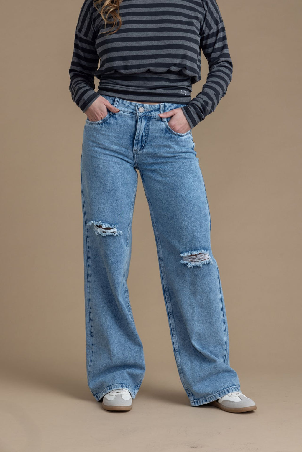 Jeans Mariola Wide Roturas Azul Efesis