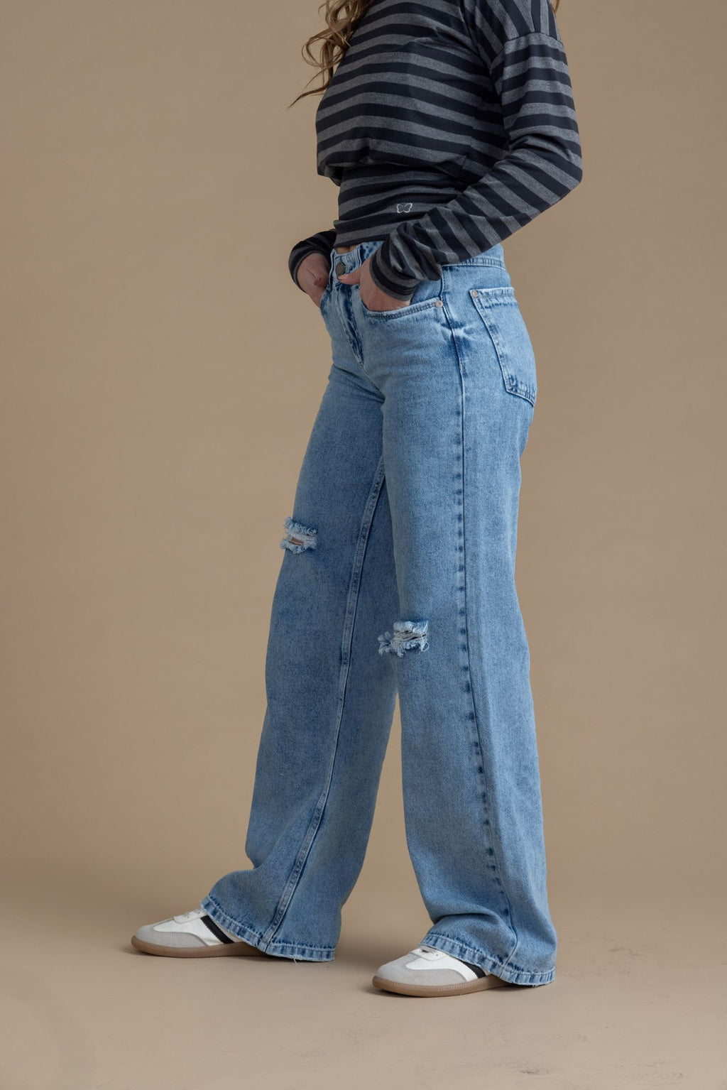 Jeans Mariola Wide Roturas Azul Efesis