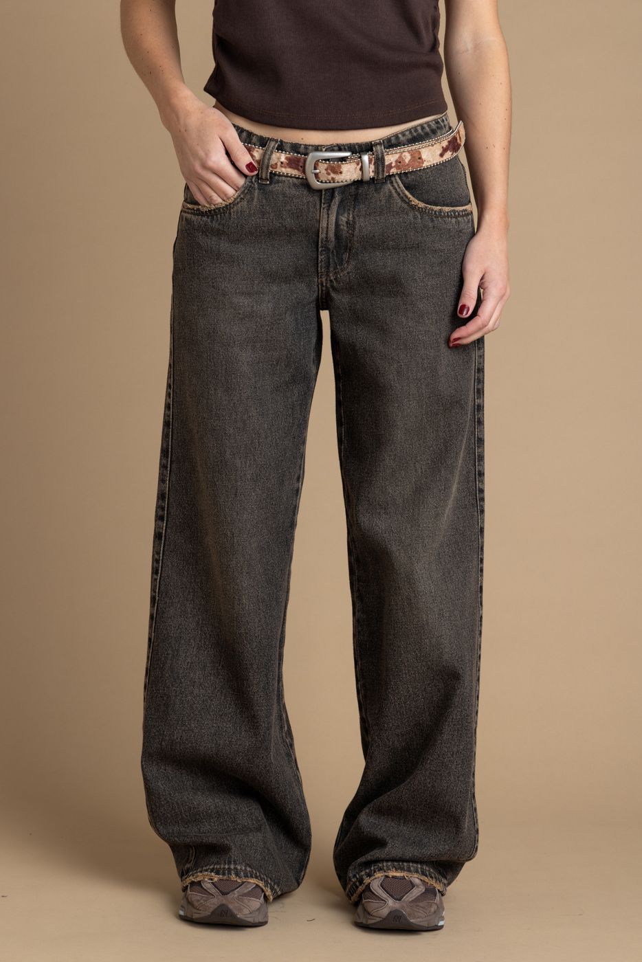 Jeans Zante Wide Sobreteñido Negro Efesis