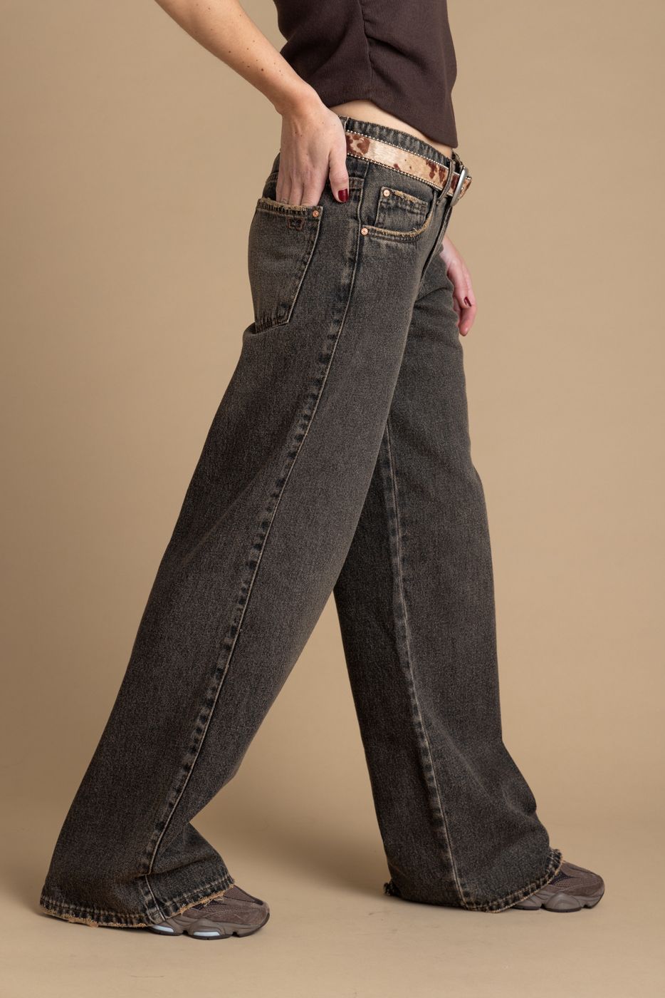 Jeans Zante Wide Sobreteñido Negro Efesis