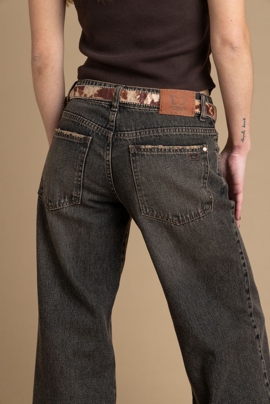 Jeans Zante Wide Sobreteñido Negro Efesis
