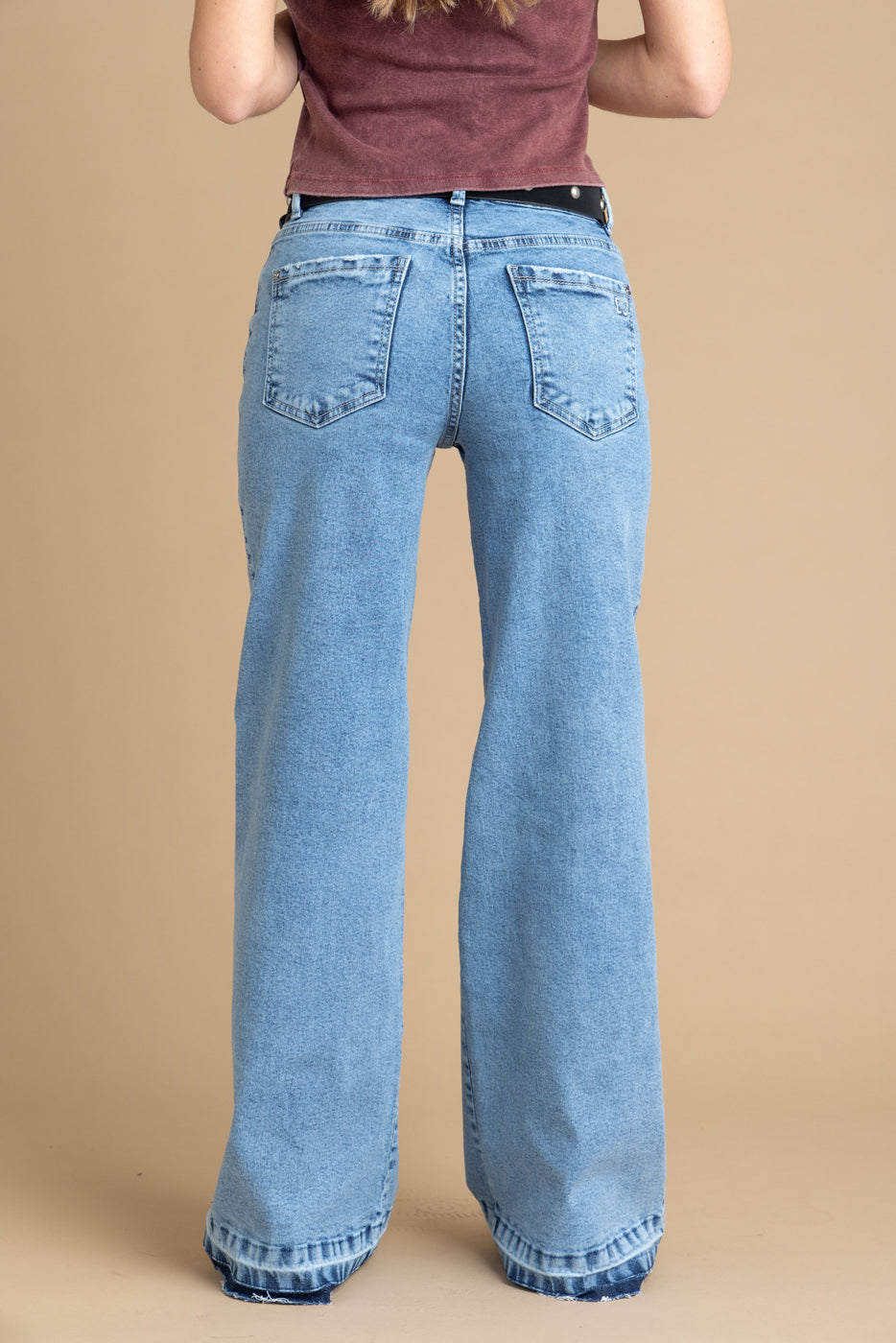 Jeans MIzar Wide Basta Desflecada Azul Efesis