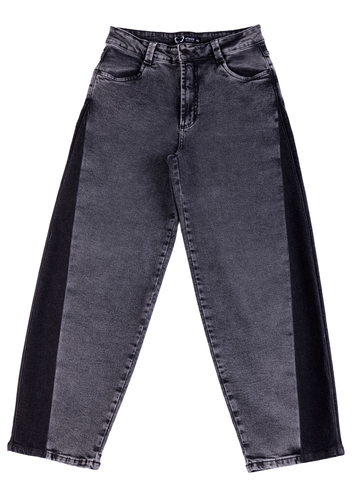 Jeans Polaris Balloon C/Reversa en Costados Negro Efesis