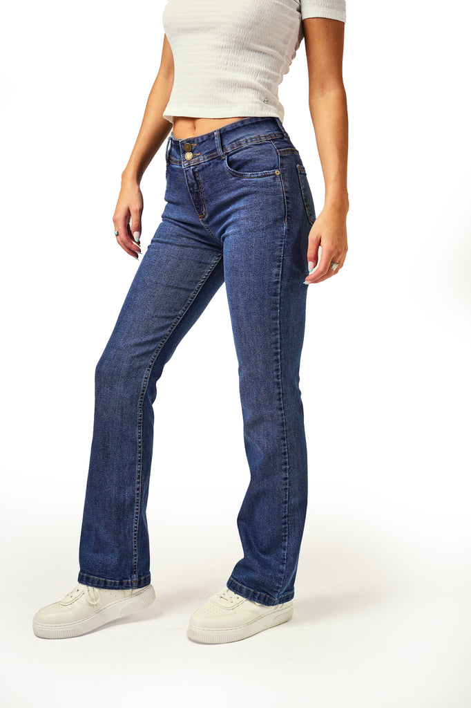 Jeans Isi Straight - Recto Pretina Ancha Azul Efesis