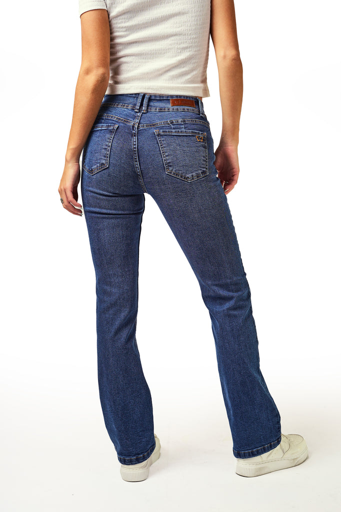 Jeans Isi Straight - Recto Pretina Ancha Azul Efesis